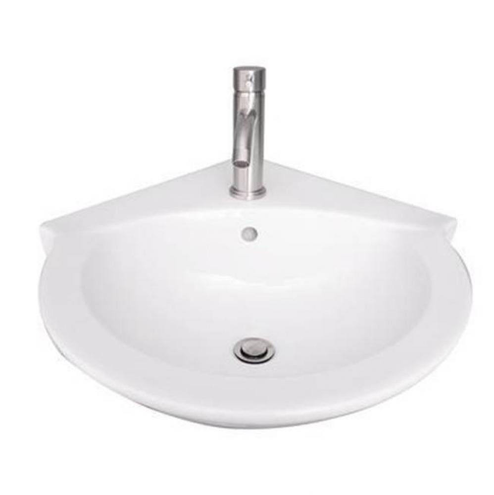 Evolution Corner Wall HungBasin, 4&apos;&apos; Centers, White