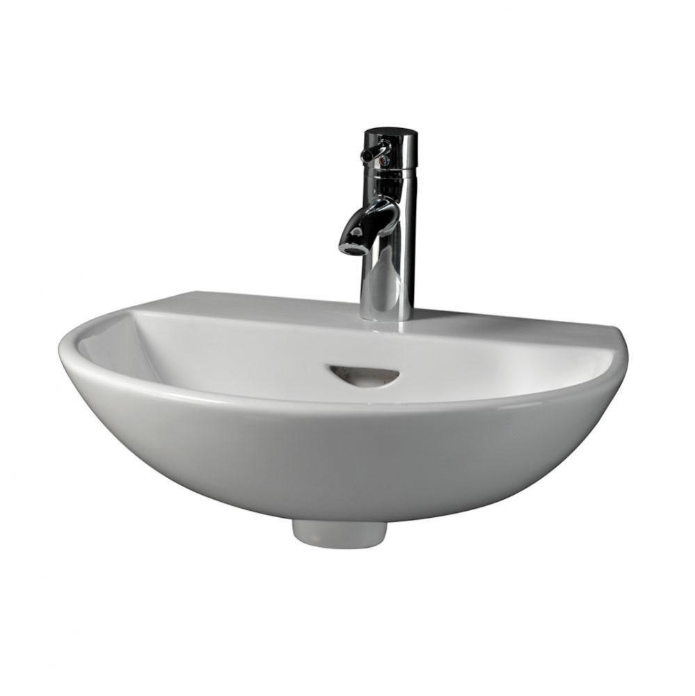 Reserva 550 Wall-Hung Basin1-Hole, White