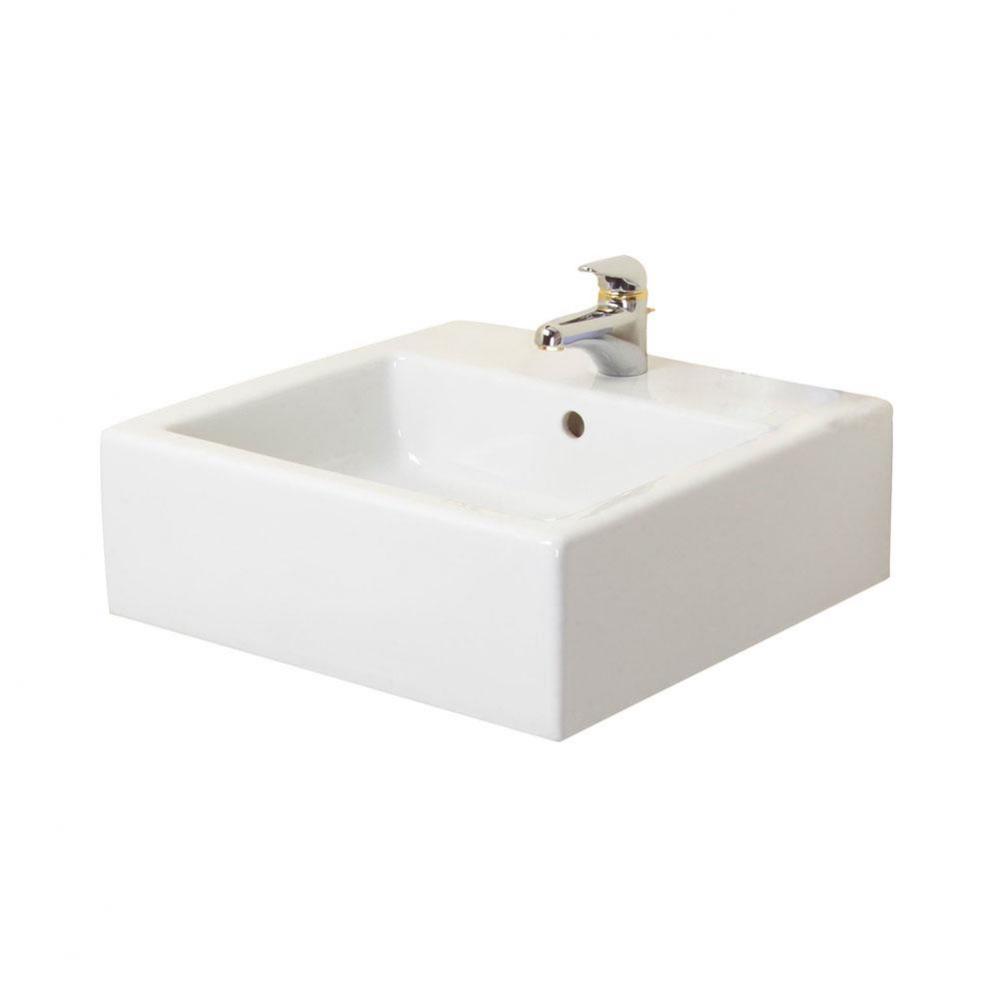 Patricia Square Vessel, One Hole, &#xa0;White