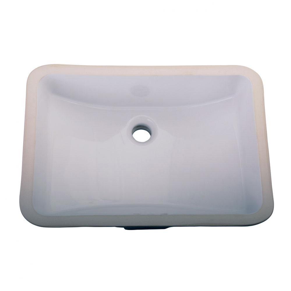 Cleo Undercounter Basin,Dbl Glazed, 18&apos;&apos;x12&apos;&apos;ID, White