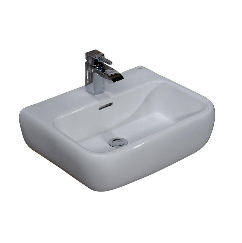 Metropolita 420 Wall-Hung Basin, 1-Hole, White