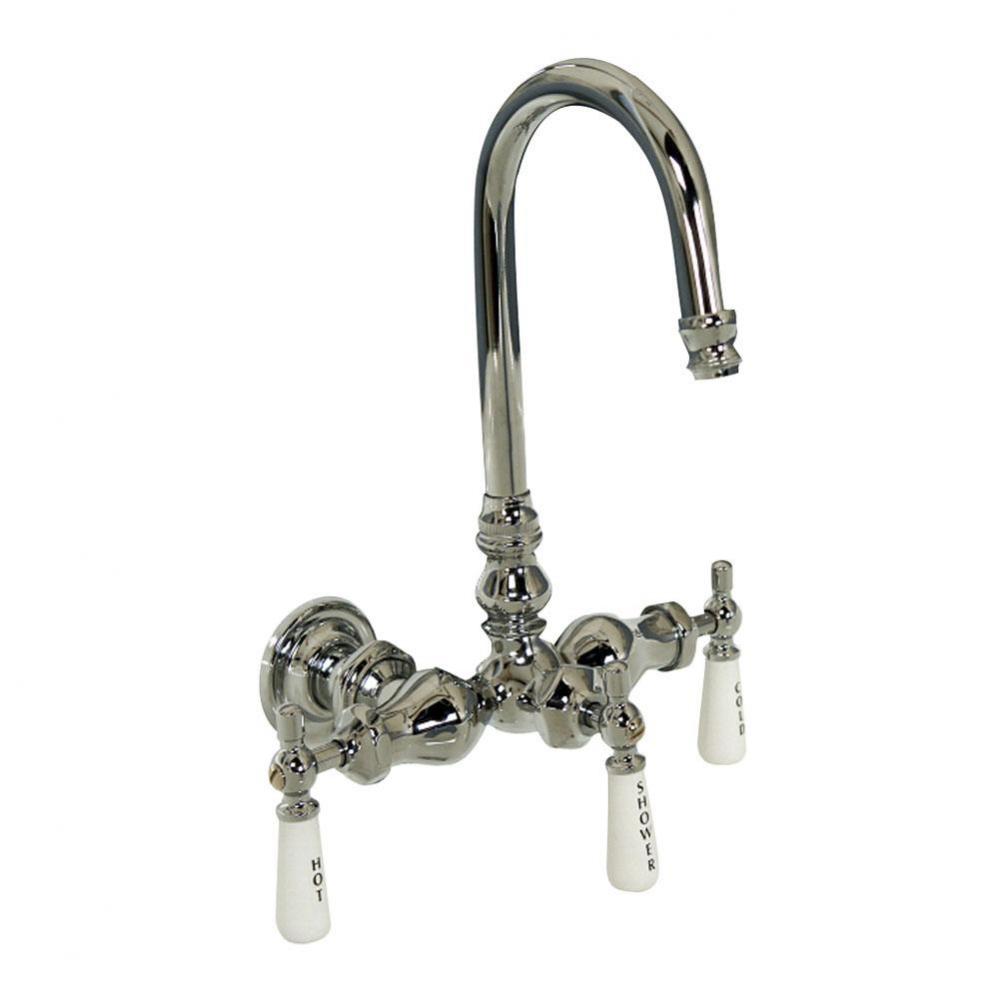 Leg Tub Diverter w/Porcelain  Lever Hdles, Acry Tub, Chrome