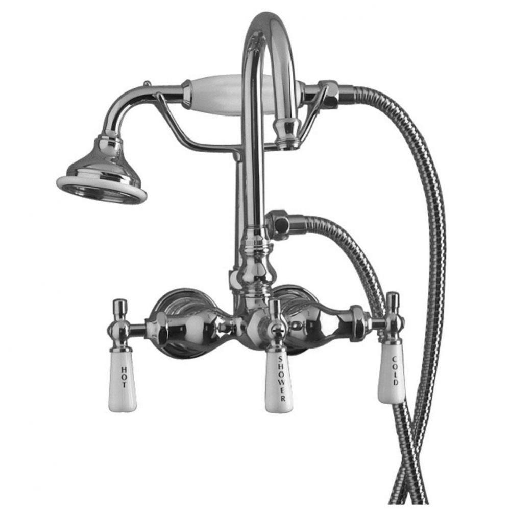 Hand Shower Faucet w/Code  Spout, Porc Hdles, Pol Chrome