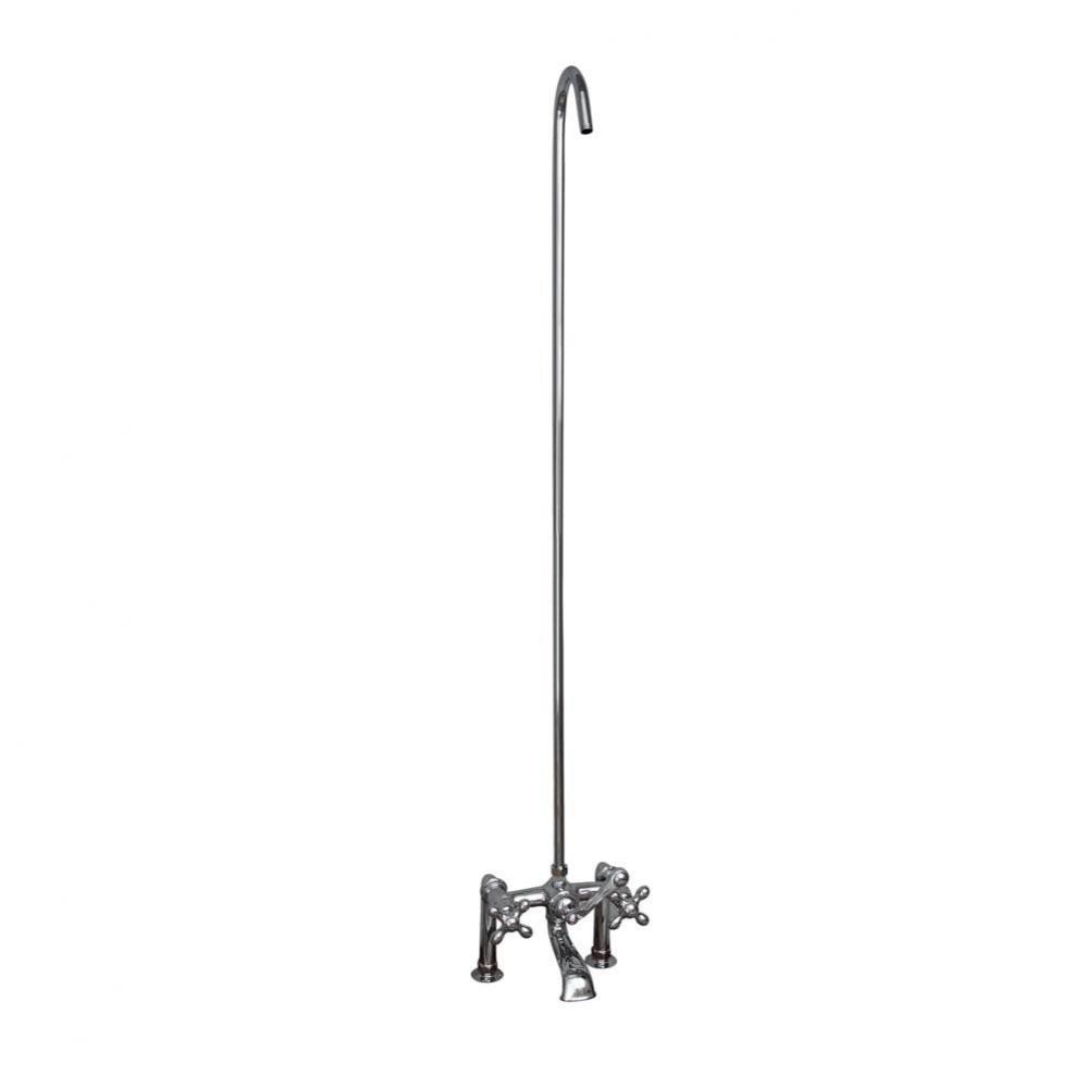 Elephant Spout, 6&apos;&apos; Mts, Cross  Hdle, 62&apos;&apos; Riser, Pol Chrome