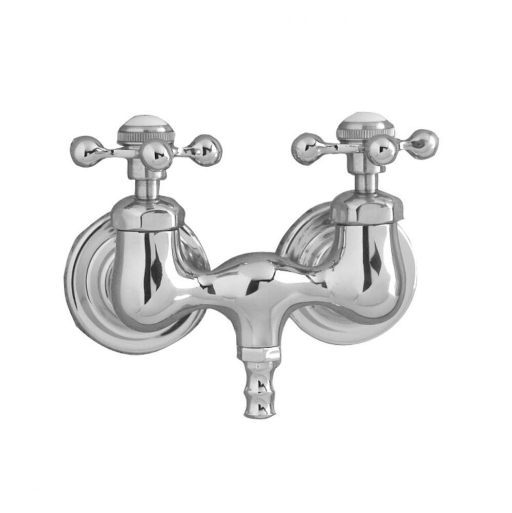 Tub Filler, Metal Cross  Handles, Polished Chrome