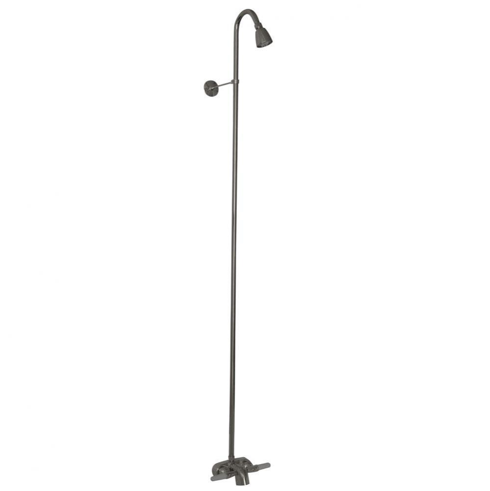 Diverter Bathcock w/Riser &amp;  Showerhead, Polished Chrome