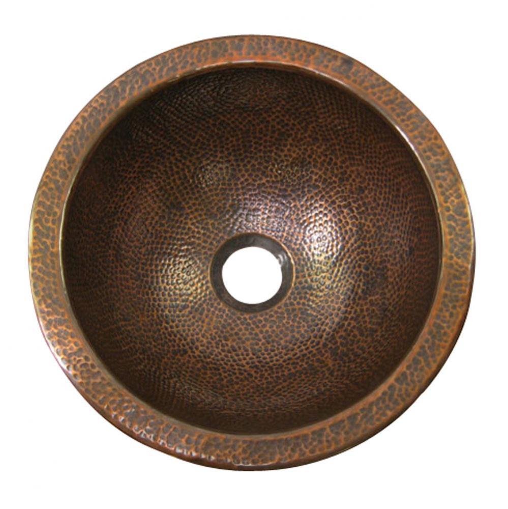 Addie Round Undermount Basin, Hammered Antique Copper