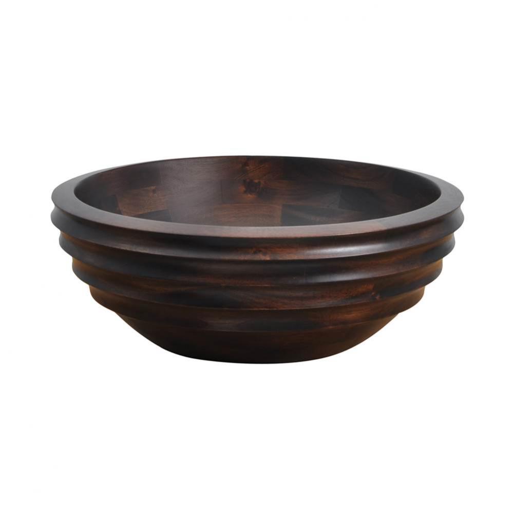 Manza Round Vessel-Mahogany