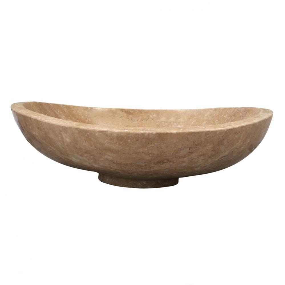 Loomis Curved/Oval Travertine Polished Beige Travertine