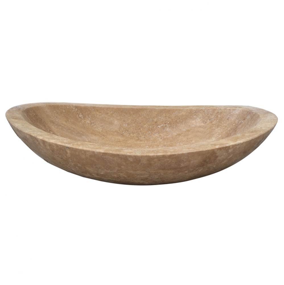 Maricopa Travertine Vessel Polished Beige Travertine