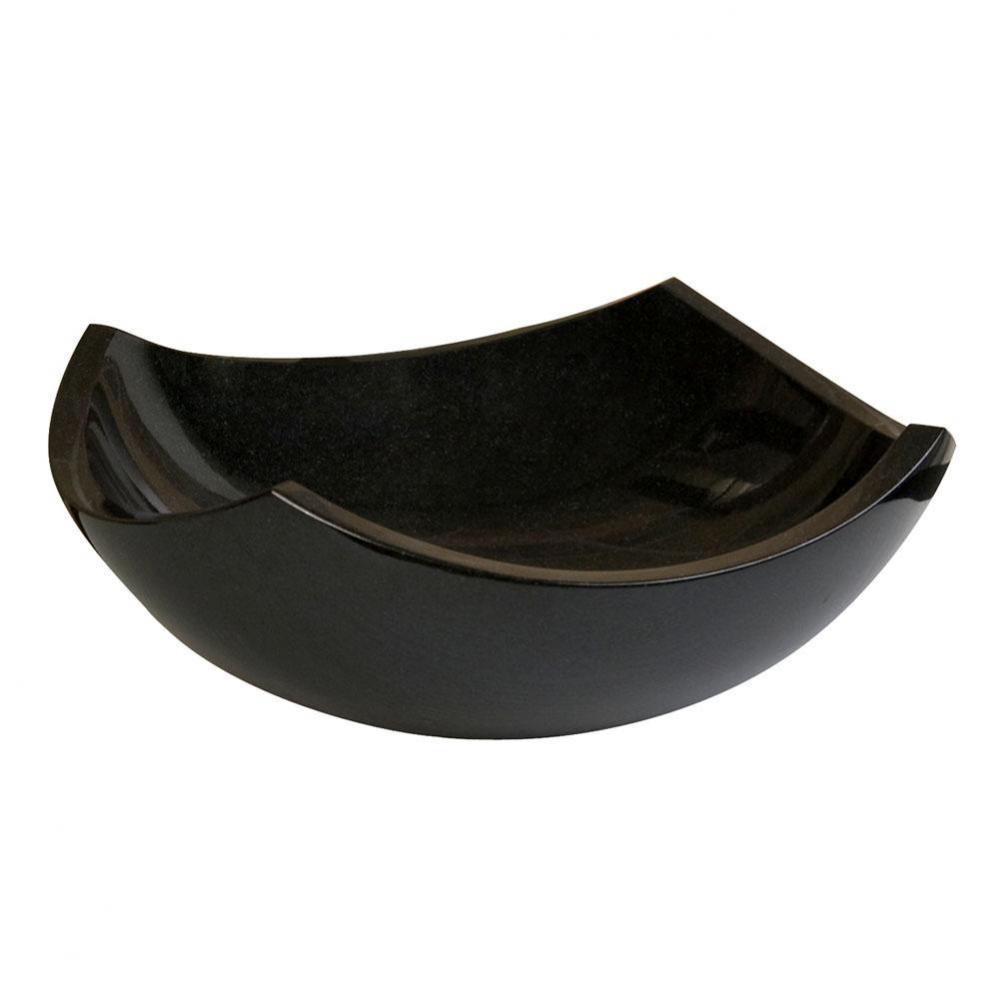 Morse Curved Sq. Granit Vesse Polished Black Granite
