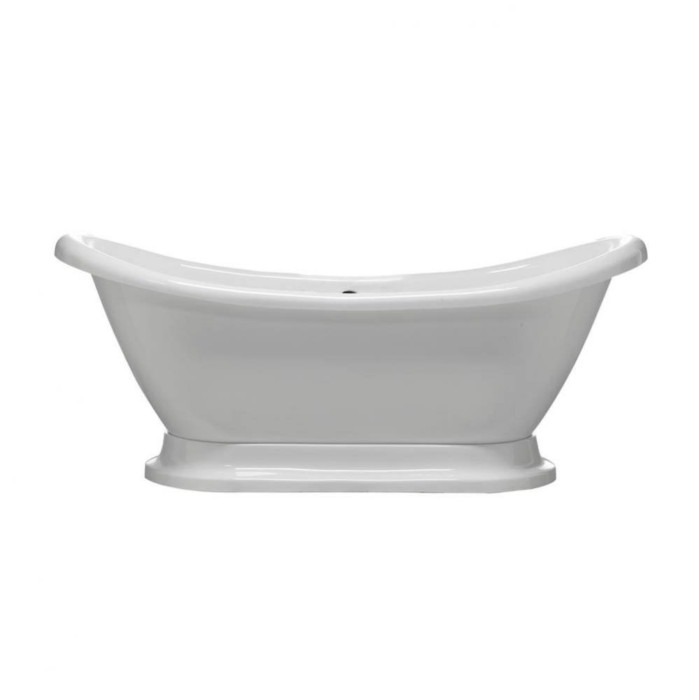 Monterrey 63&apos;&apos; Acrylic Dbl,WHSlipper Tub on Base, 7&apos;&apos; TD