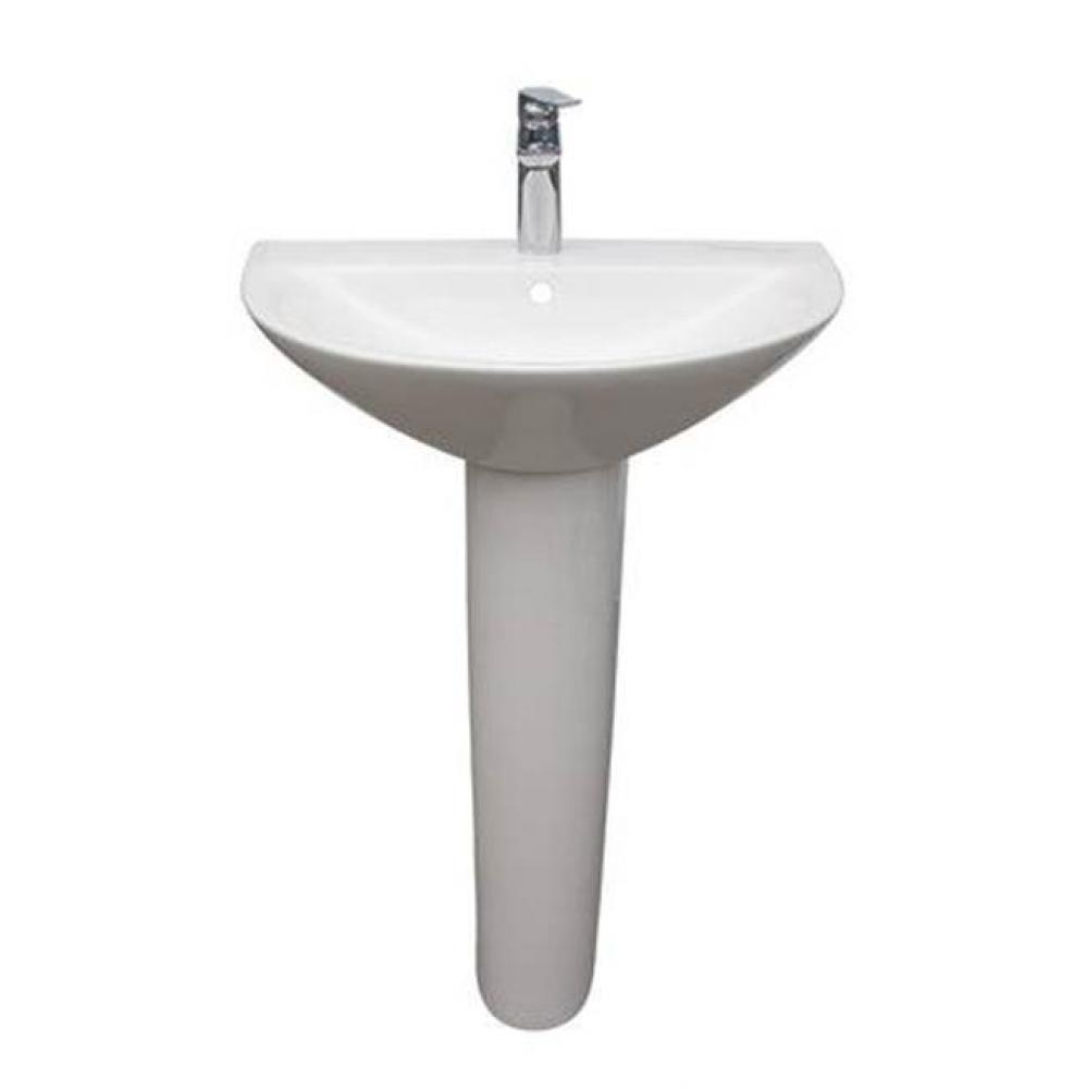 Morning 650 Pedestal LavatoryW/8&apos;&apos; Widespread,Overflow,WH