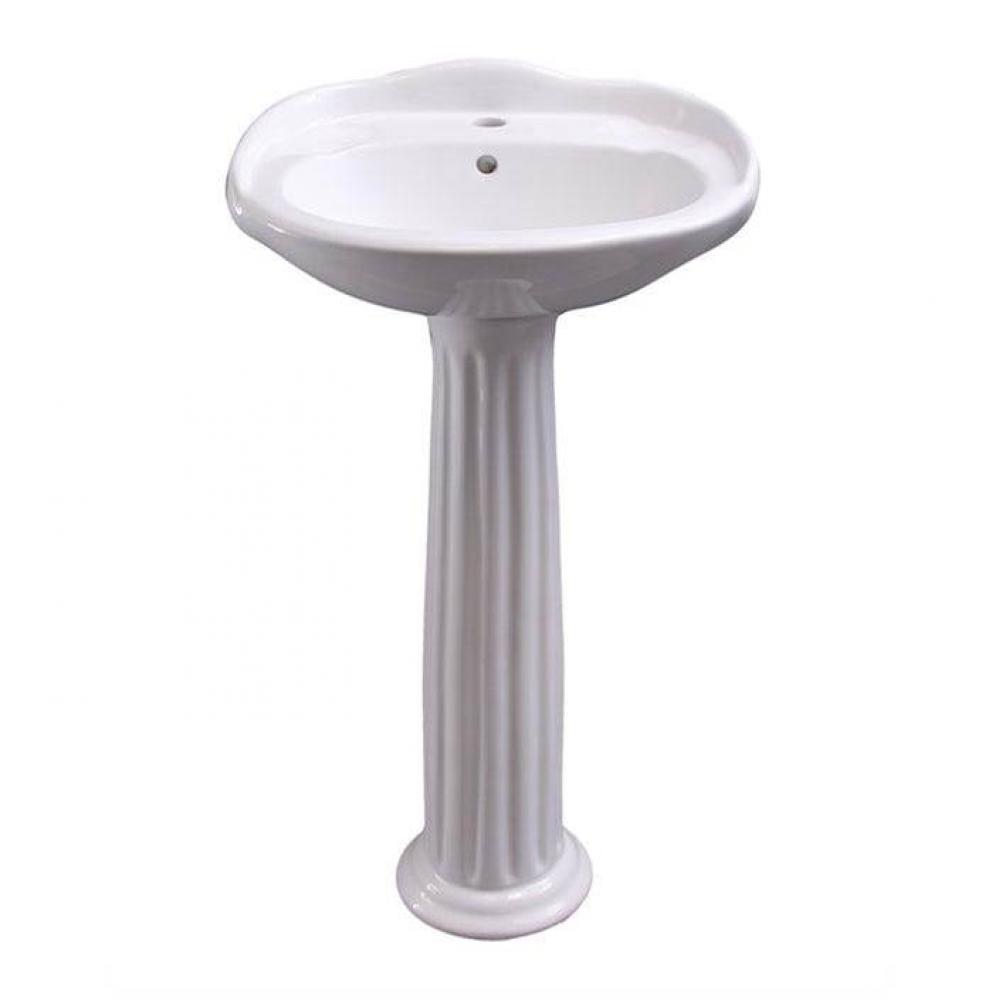 Arianne 19&apos;&apos; Pedestal Lavatory1 Faucet Hole,White