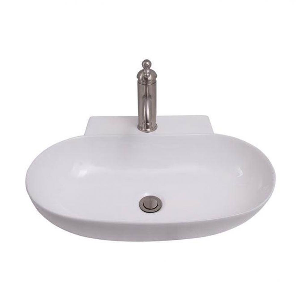 Leith 22&apos;&apos; &#xa0;Wall Hung Basin,1 faucet hole. White