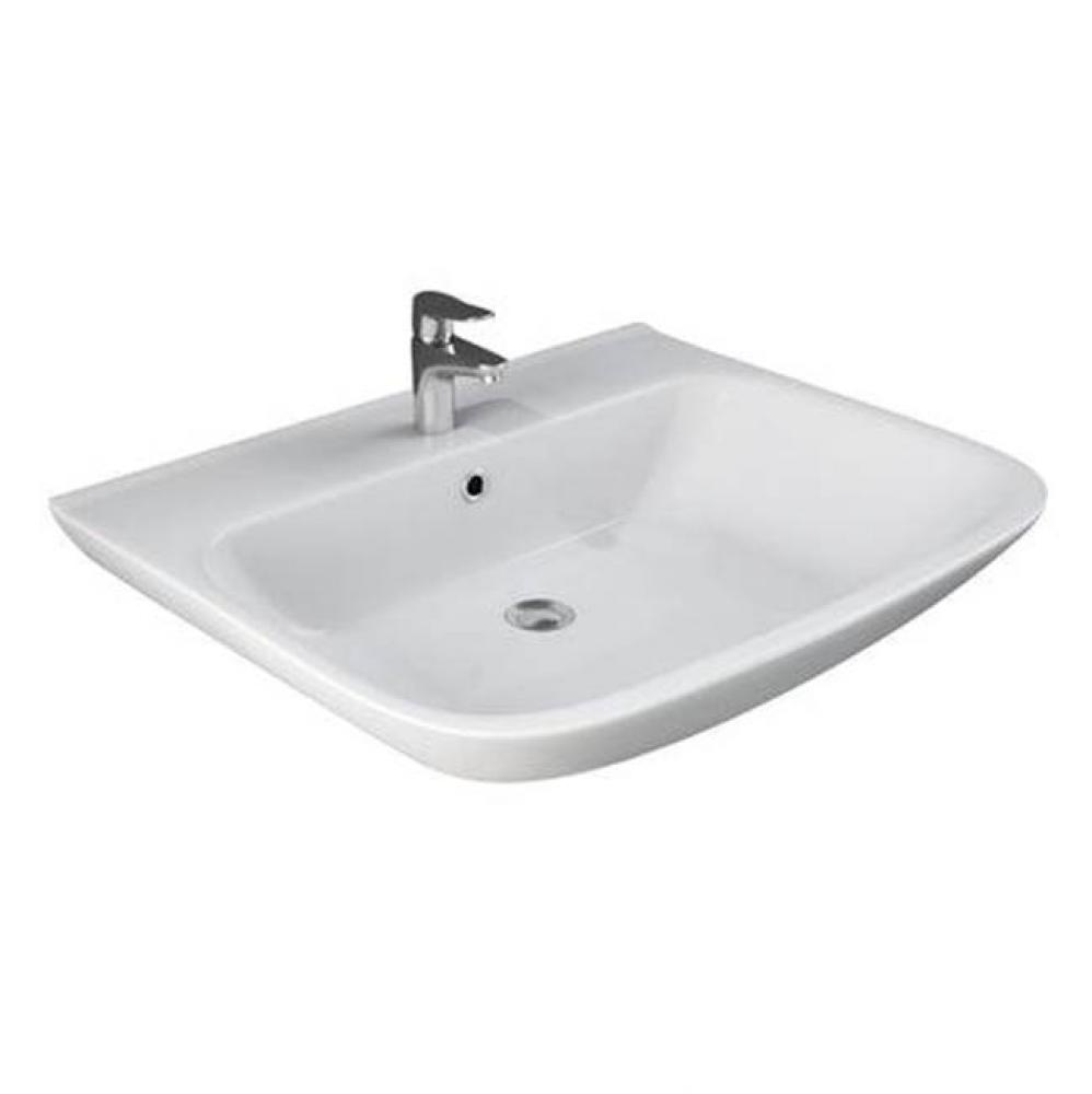 Eden 650 Wall-Hung Basin,8&apos;&apos; Widespread, White