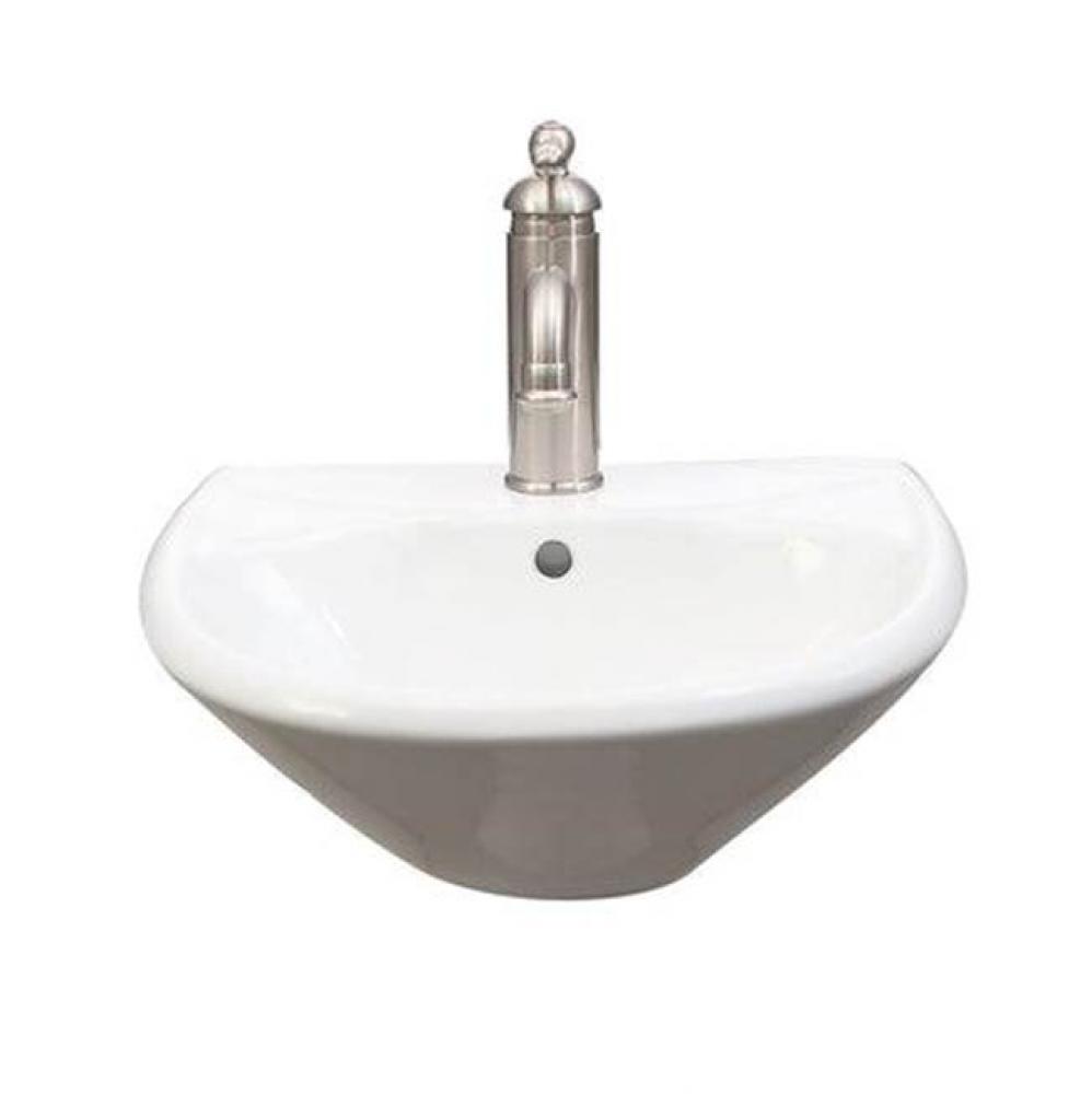 Gair Wall Hung Basin 1 faucet hole, White