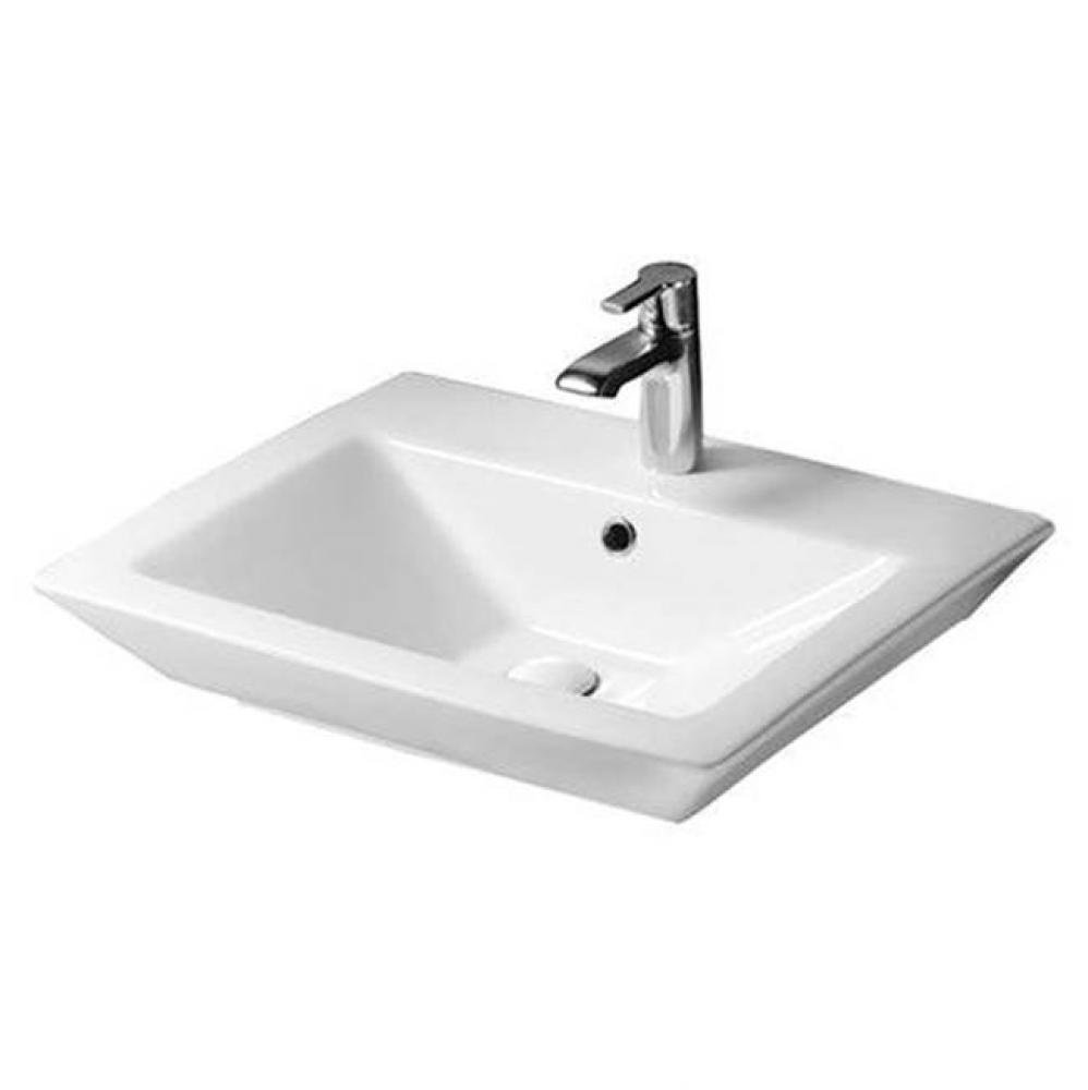 Opulence Above counter Basin23&apos;&apos;, White, Rect Bowl, 4&apos;&apos; cc