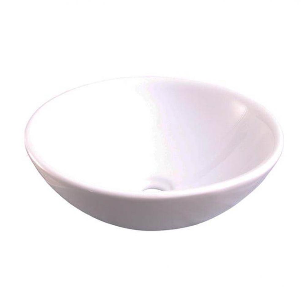 Decker Above Counter Basin 15-3/4&apos;&apos; Oval,No Faucet Hole,WH
