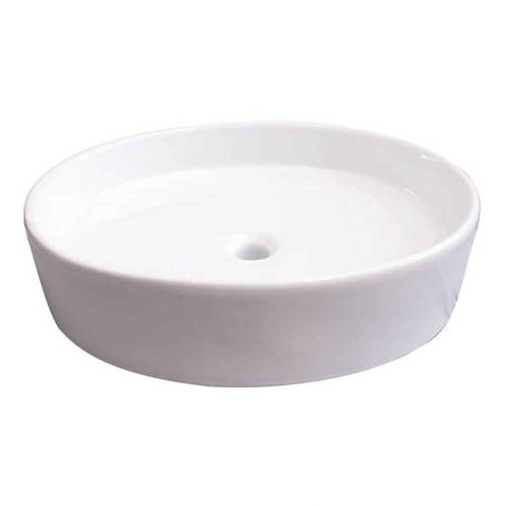 Teslin Above Counter Basin 22&apos;&apos;Oval, No Faucet Hole, White