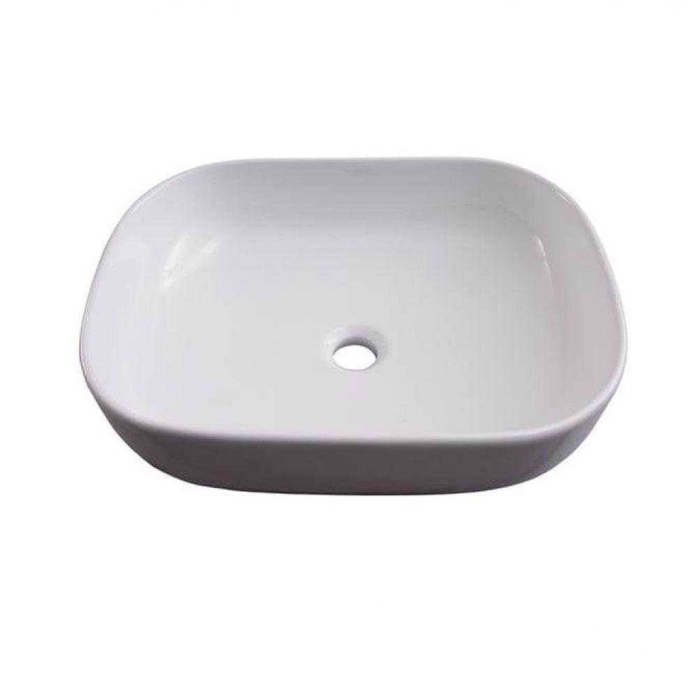 Paulette Above Counter Basin 20&apos;&apos;, Rect, No Faucet Holes, WH