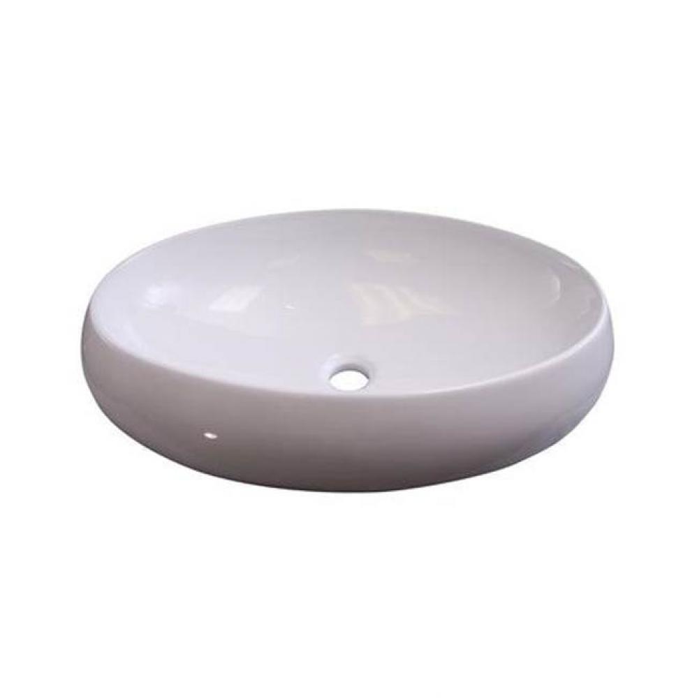Hanover Above Counter Basin 24&apos;&apos;, Oval, No Faucet Holes, WH