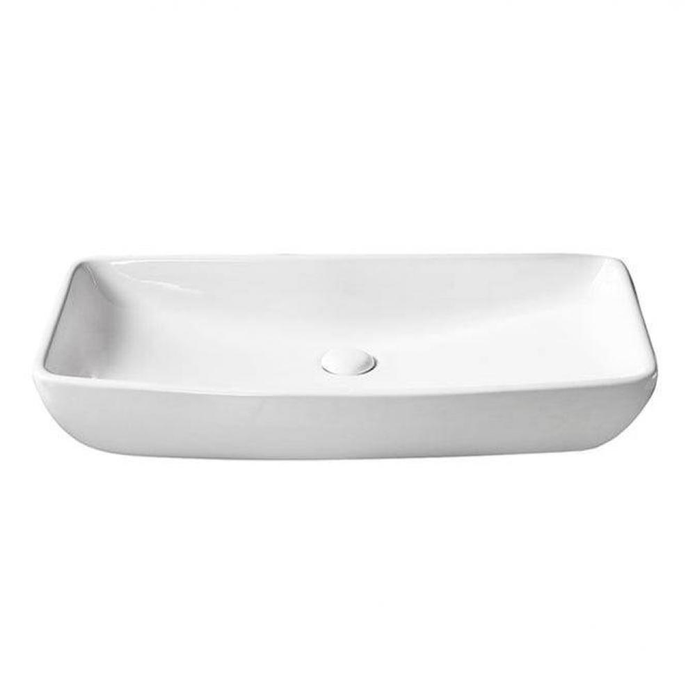 Pericon Above Counter Basin 27-3/4&apos;&apos;, Rect, No Fct Hole, WH