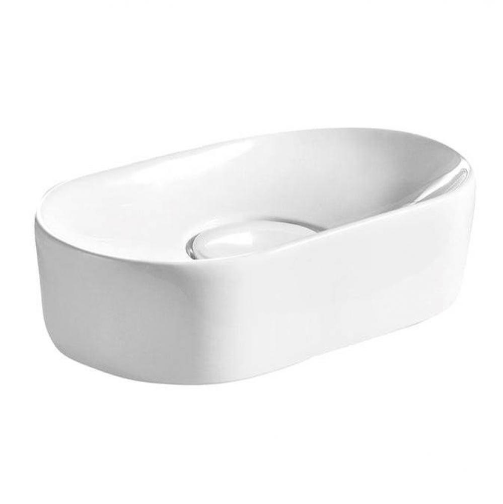 Honora Above Counter Basin 19&apos;&apos;Oval,No Faucet Holes WH