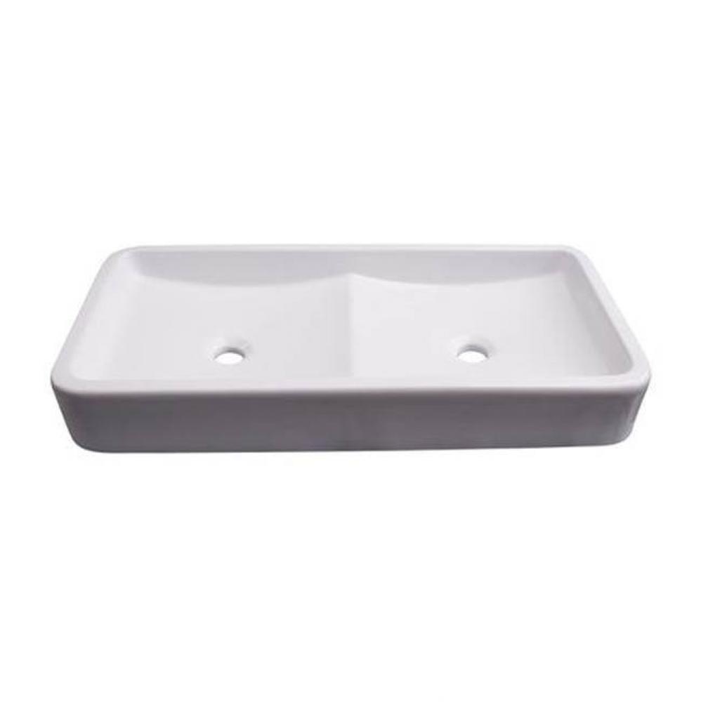 Rosalie Above Counter 31-1/2&apos;&apos; Dbl Bowl, 1 Fct Hole Each, WH