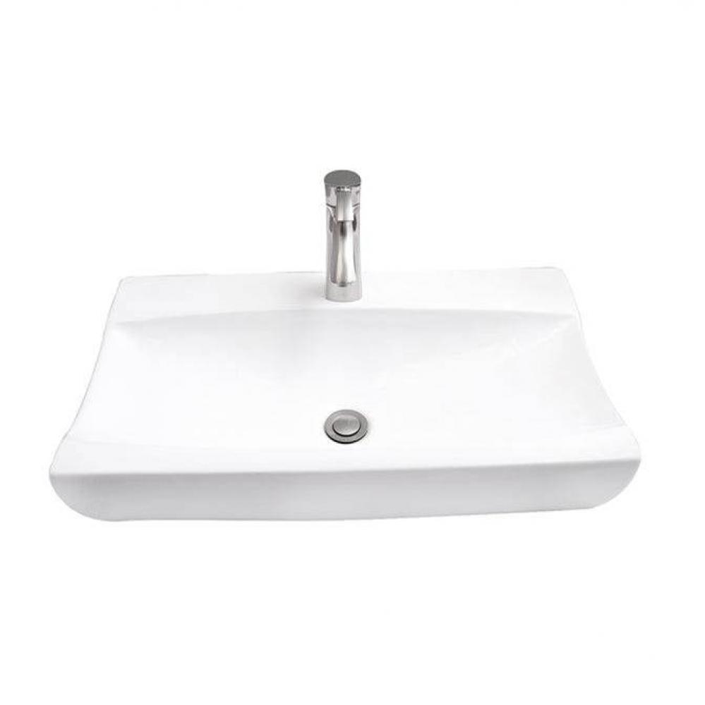 Ramsey Above Counter Basin25&apos;&apos;, Rect, 1 Faucet Hole,WH