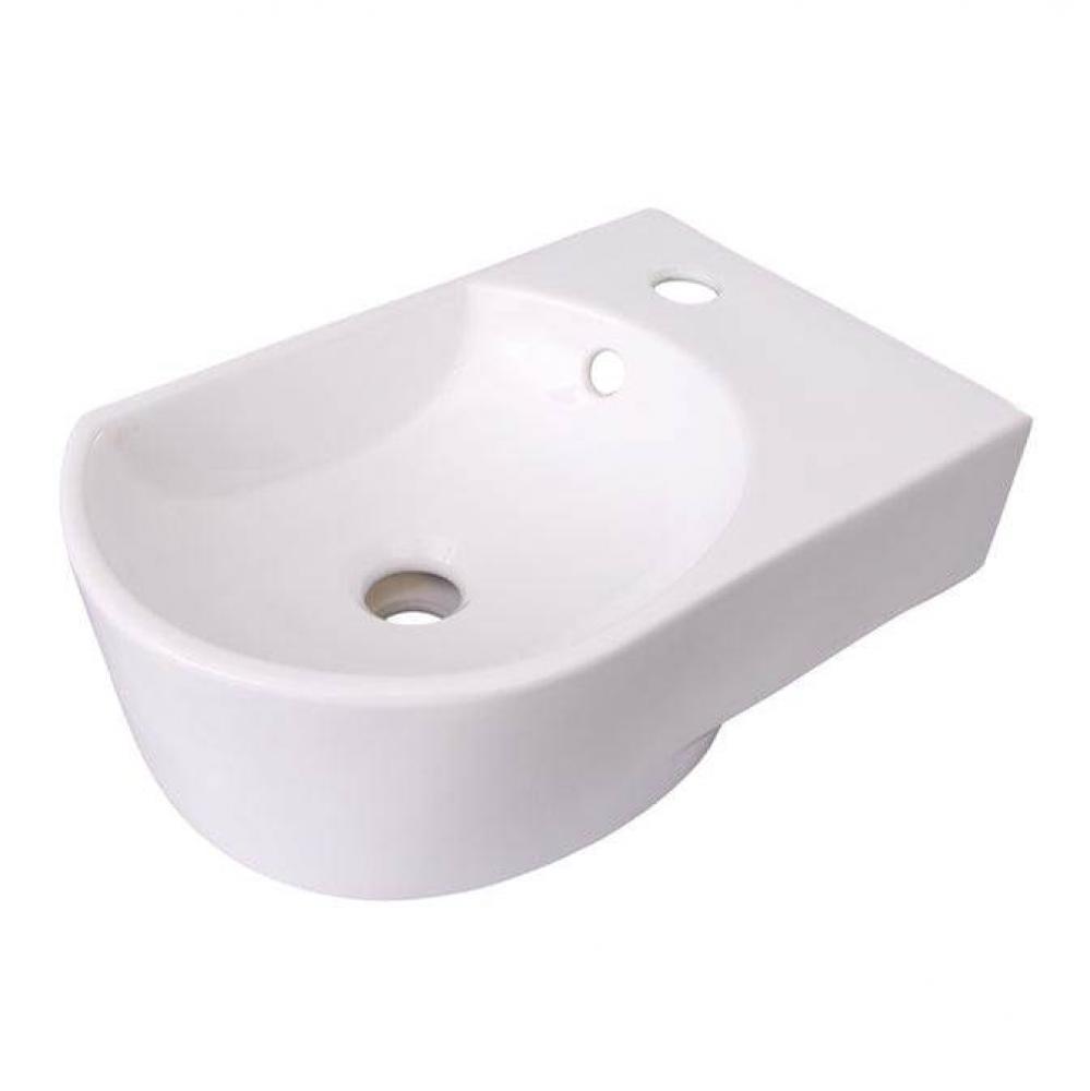 Ambia Rect WallHung 16&apos;&apos;,CircleBasin, Faucet hole on Right,WH