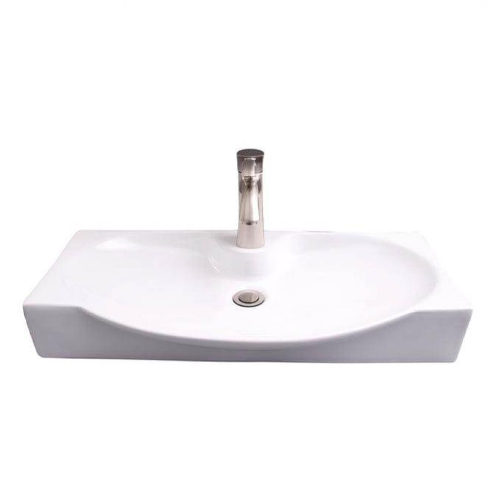 Wallace Wall Hung 27&apos;&apos; Rect, Oval Basin,1 Faucet Hole,WH