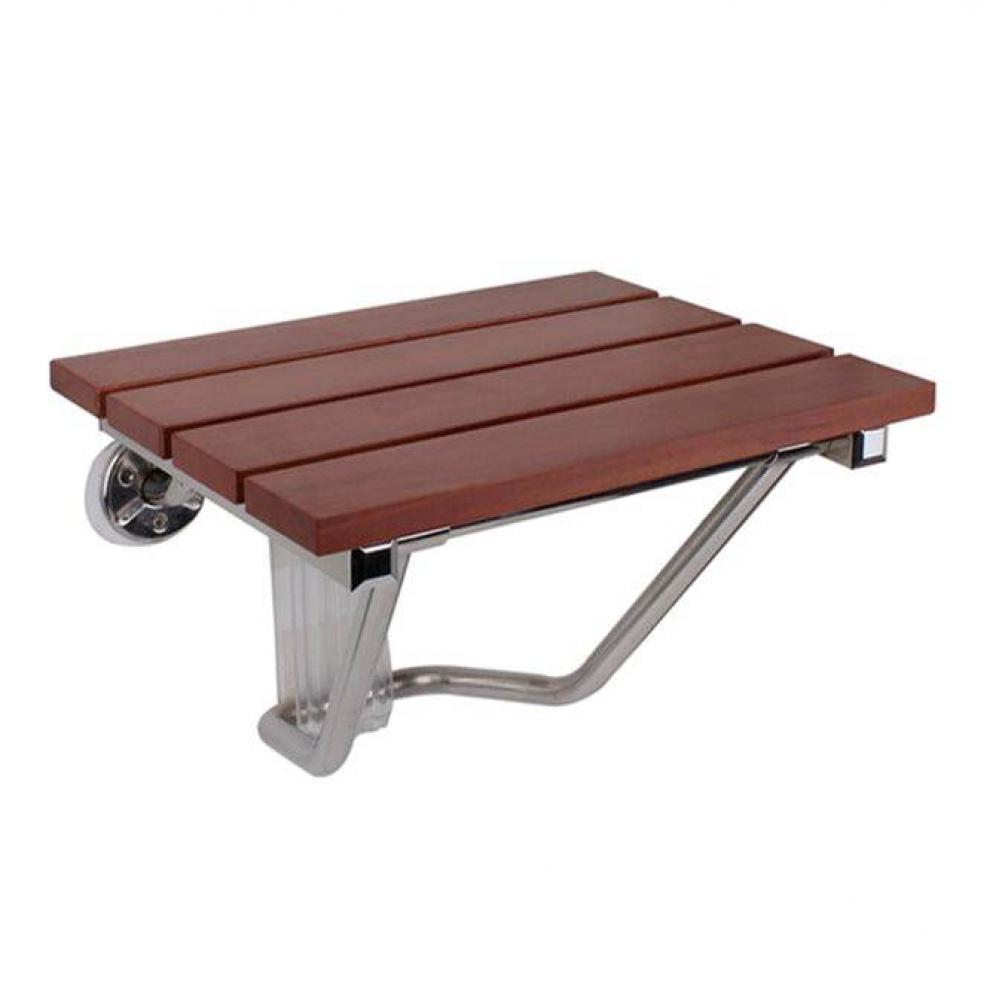 15&apos;&apos; Wall Hung Shower Seat Wood, Stainless