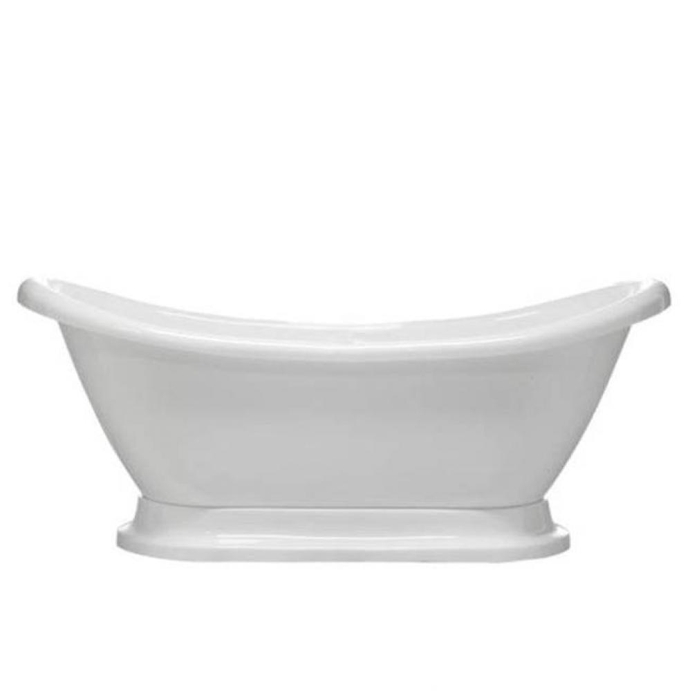 Montebello Acrylic Dbl Slipperw/base WH,69&apos;&apos;,7&apos;&apos; Holes