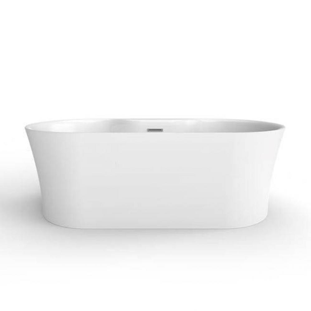 Olmos 59&apos;&apos;AC Tub W/Tap Deck, W/Internal drain-OF, White