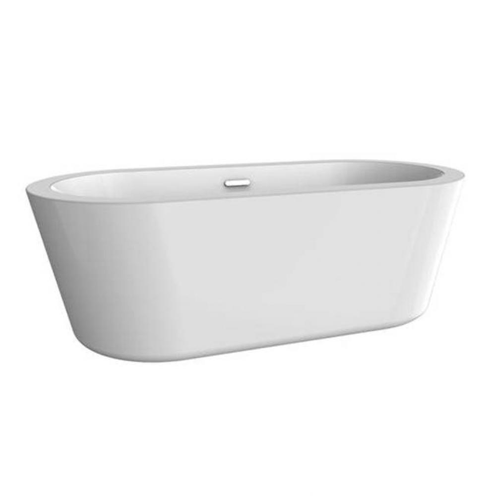 Ollie 55&apos;&apos; Freestanding Tub WHW/OF and Drain Matte Black