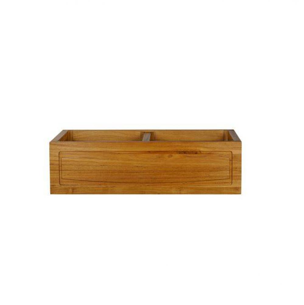 Luana 36&apos;&apos; Double Bowl Farm Sink,Frame Front, Teak