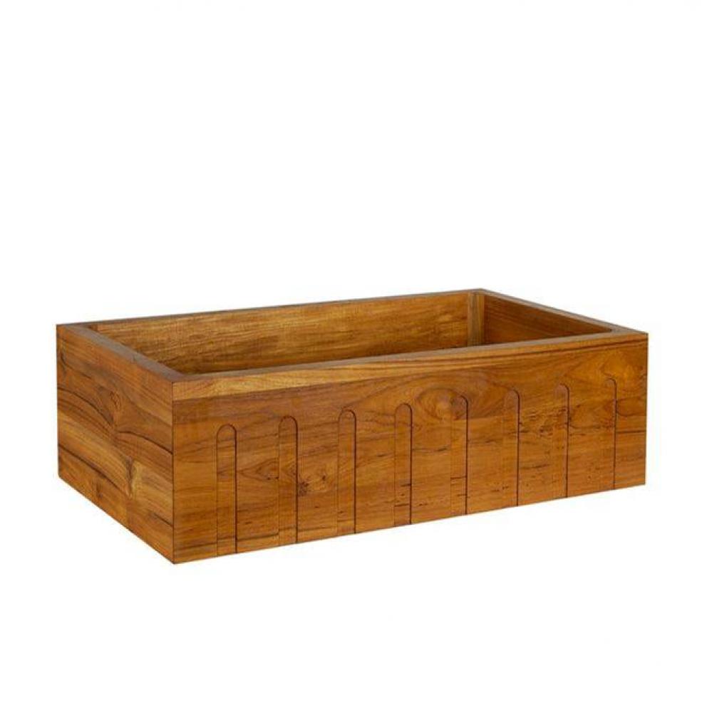 Biscay 30&apos;&apos; Single Bowl Farm Sink,Fluted Front, Teak