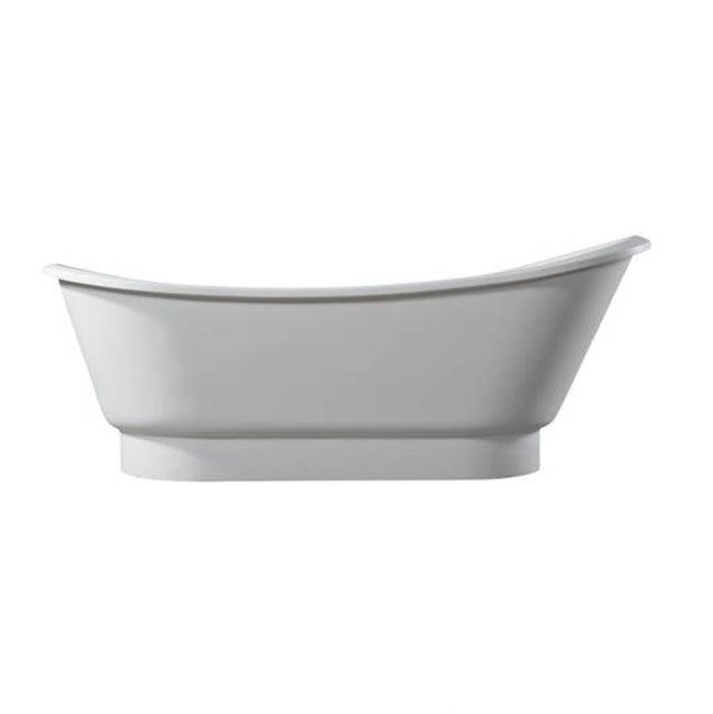 Becki 67&apos;&apos; Freestanding DBL Slipper BARstone Tub ,Matte WH