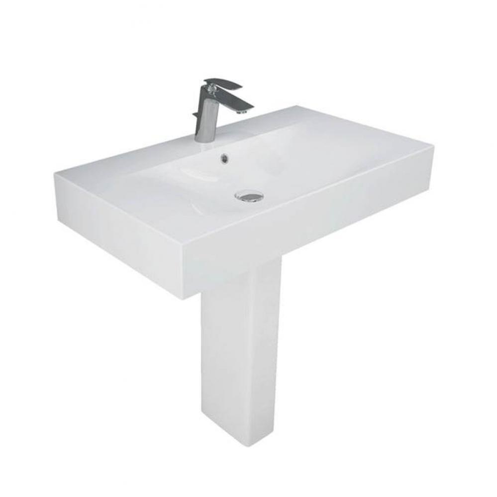 Des 810 Pedestal Lavatory 8&apos;&apos; Widespread, White