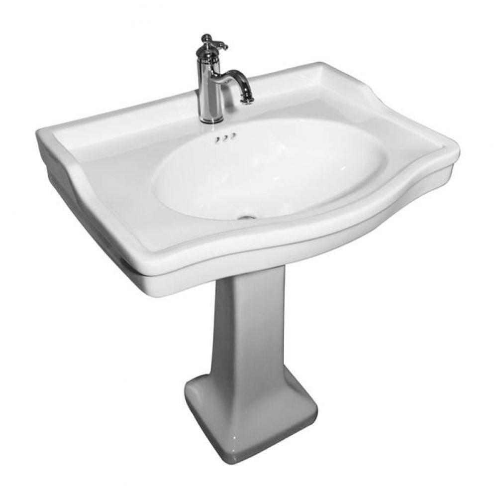 Ensal Pedestal for 4&apos;&apos; cc Hole, Overflow, White