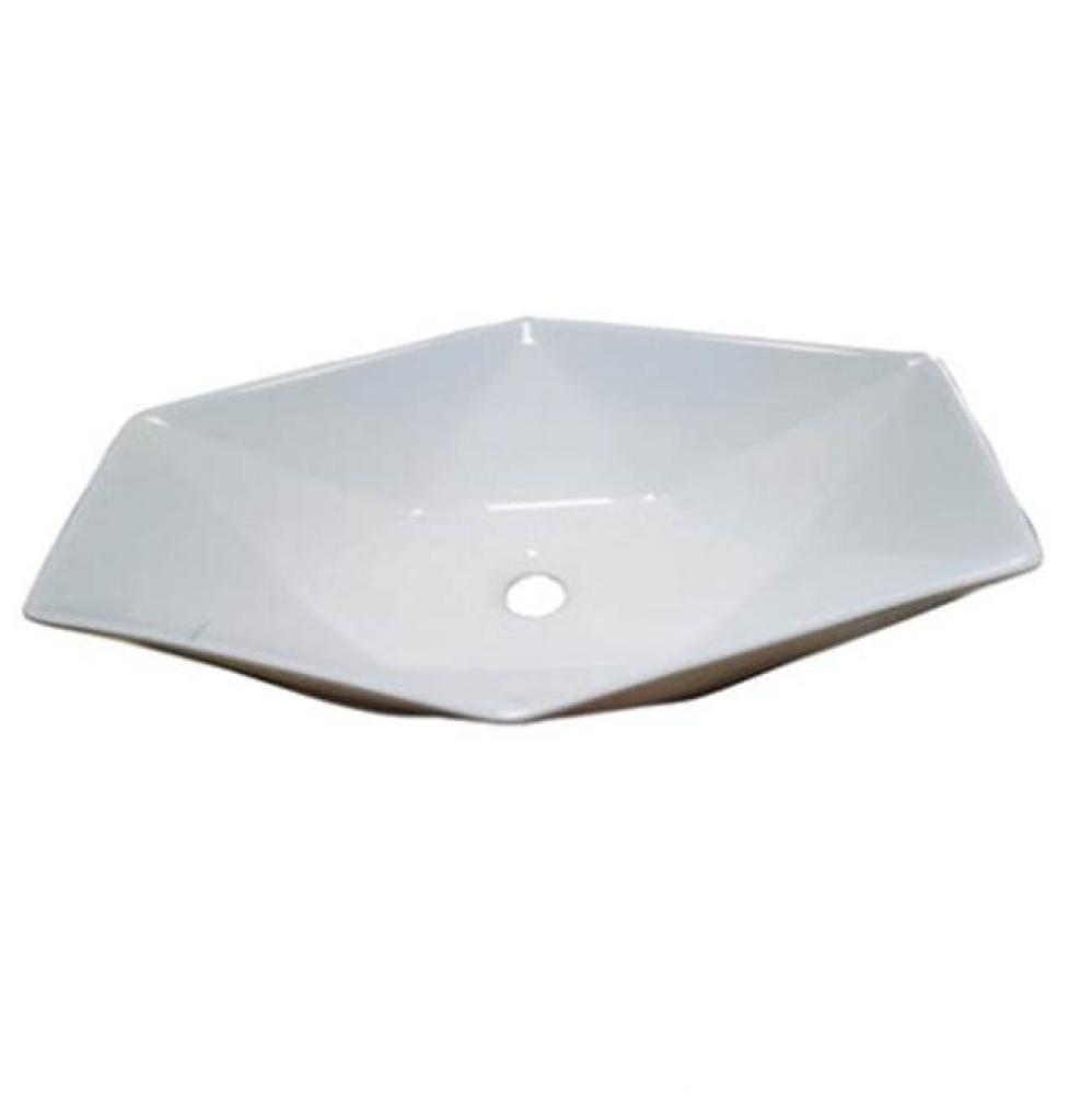 Angelina 25&apos;&apos; Wide Hexagon Basin, White