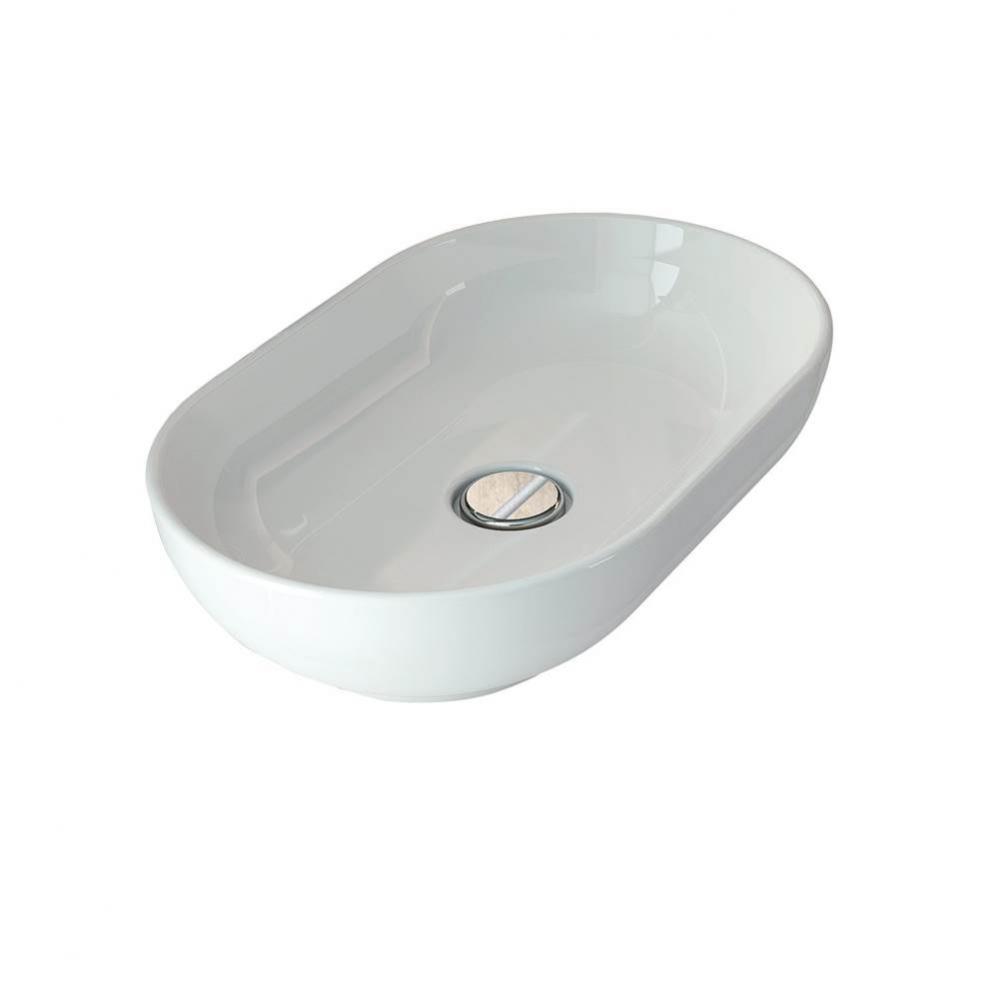 Feeling Slim 21-3/4&apos;&apos; OvalAbove Counter Basin,White