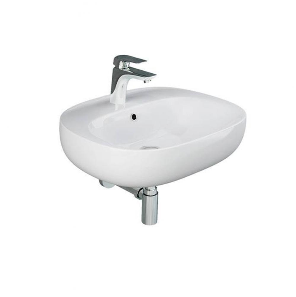 Illusion 550 Wall-Hung Basin 1-hole, WHITE