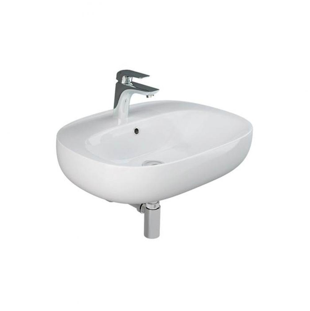 Illusion 600 Wall-Hung Basin 1-hole, WHITE