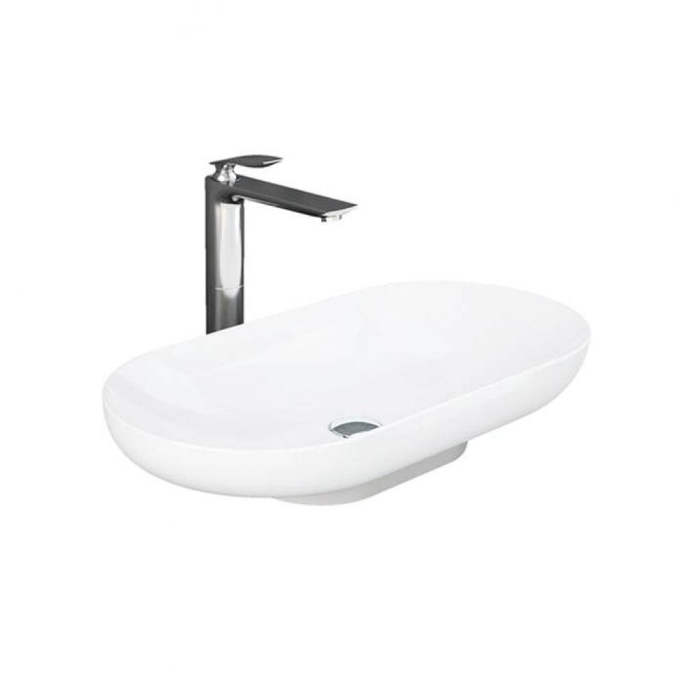 Des 27-1/2&apos;&apos; Vessel, no faucet holes, White