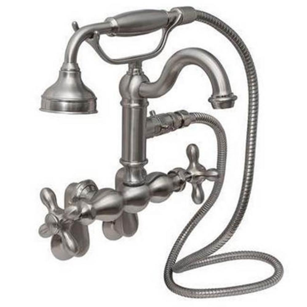 Hook Spout w/Hand Shwr,Tub Wall Mount,Metal Lever Hdls,CP