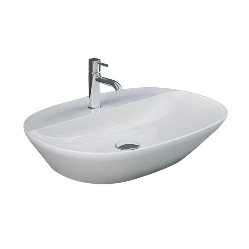 Variant 23-5/8&apos;&apos;x16-1/2&apos;&apos; OvalCounterTop Basin,1-Tap Hole,WH