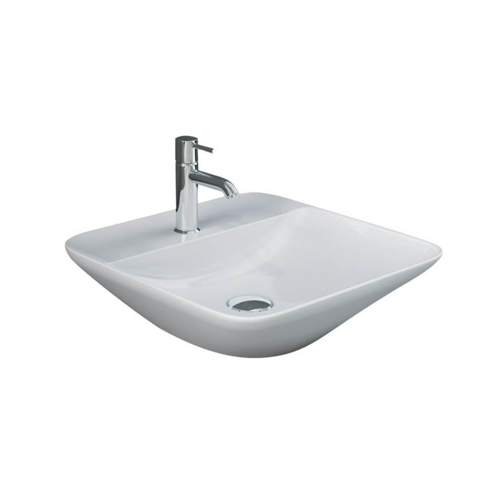 Variant 16-1/2&apos;&apos;x16-1/2&apos;&apos; Square CounterTop Basin,1-Tap Hole,WH