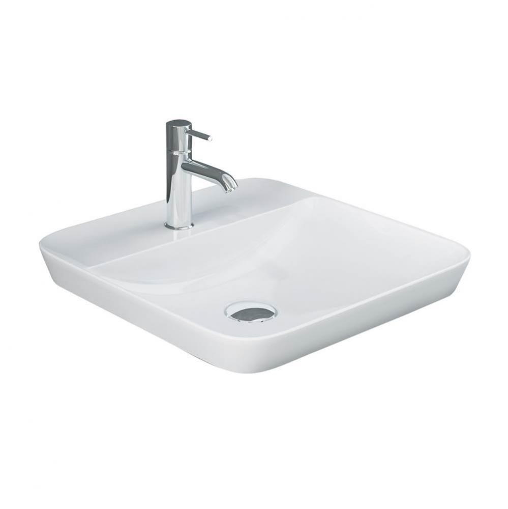 Variant 16-1/2&apos;&apos; Square Drop-In Basin,1-Hole W/DECK,White